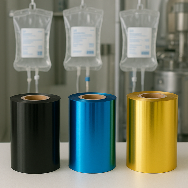 Medical hot-stamping foil rolls for PVC infusion bags